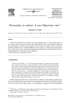 Personality in culture: A neo-Allportian view