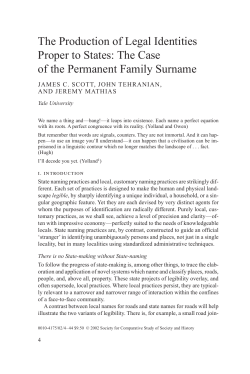 Government Surnames and Legal Identities
