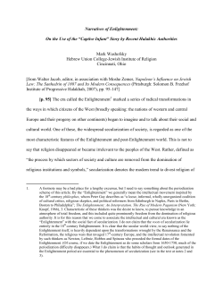 Narratives of Enlightenment: On the Use of the &ldquo;Captive Infant&rdquo; Story