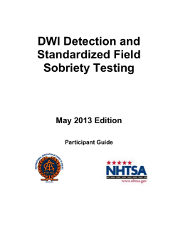 DWI Detection and Standardized Field Sobriety Testing