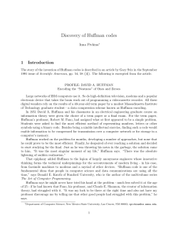Discovery of Huffman codes - Mathematical Association of America