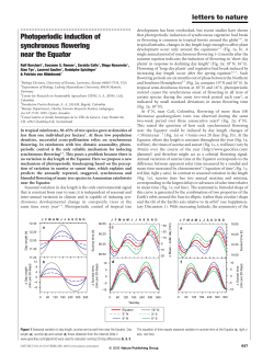 Photoperiodic induction of synchronous flowering near the Equator