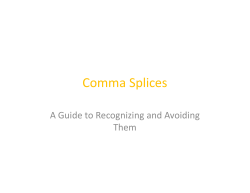 Comma Splices - Gordon State College