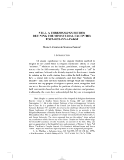 Still a Threshold Question: Refining The Ministerial