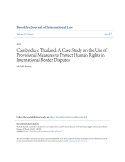 Cambodia v. Thailand: A Case Study on the Use of
