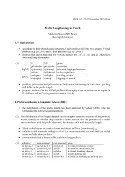 Prefix Lengthening in Czech