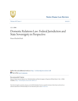 Domestic Relations Law: Federal Jurisdiction and State Sovereignty