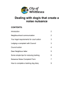 Barking dog noise nuisance booklet