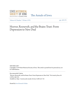 Hoover, Roosevelt, and the Brains Trust: From Depression to New