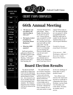 Spring Newsletter - KRD Federal Credit Union