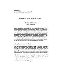 Feminism and Resentment