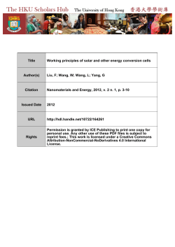 Title Working principles of solar and other energy conversion cells