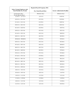 Salary Exempt Employees only Semi-Monthly Pay Periods Required