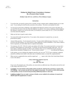 Petition for Relief from a Conviction or Sentence
