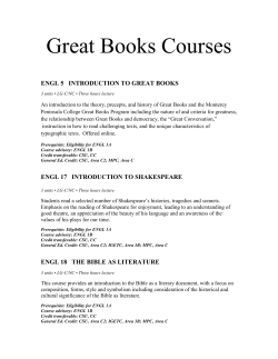 Great Books Courses - Monterey Peninsula College