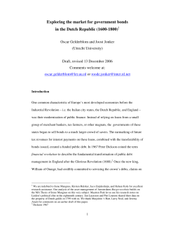 Exploring the market for government bonds in the Dutch Republic