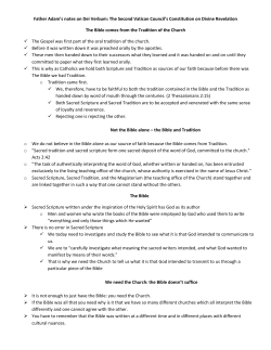 Father Adam`s notes on Dei Verbum