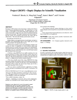 Project GROPE-HapticDisplays for Scientific Visualization