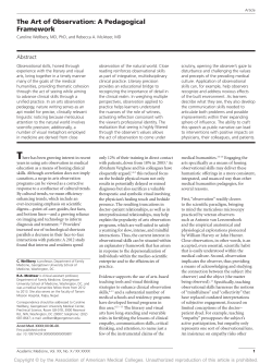 The Art of Observation: A Pedagogical Framework