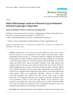 Object-Based Image Analysis of Downed Logs in Disturbed