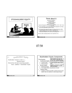 STOCKHOLDERS` EQUITY Think about it