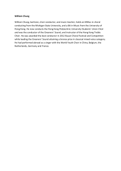 Biography of Mr William Chung - Guest Conductor of PolyU Choir