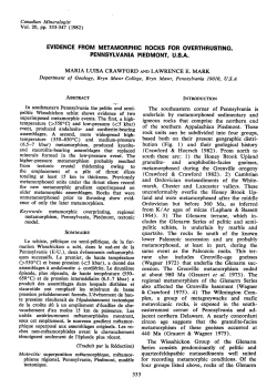 evidence from metamorphic rocks for overthrusting