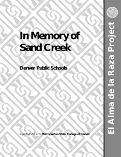 In Memory of Sand Creek - Educational Technology and Library