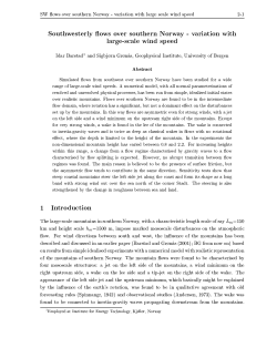 SW flows over southern Norway - variation with large scale wind