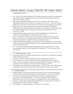 Performance Authenticity / Craig Sapp / 28 March 2008 / ARSC