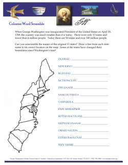 Colonies Word Scramble