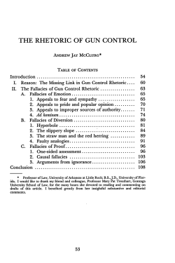 THE RHETORIC OF GUN CONTROL - American University Law