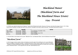 Blackland Manor 1194 - Wiltshire OPC Project