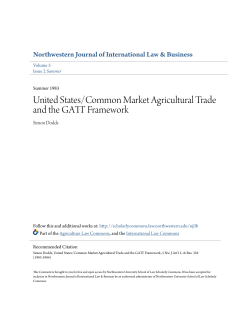 United States/Common Market Agricultural Trade and the GATT