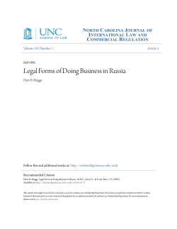 Legal Forms of Doing Business in Russia