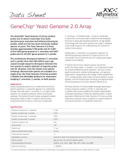 Data Sheet, GeneChip&reg; Yeast Genome 2.0 Array