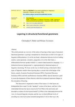 Layering in structural-functional grammars