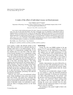A study of the effect of individual Asanas on blood pressure