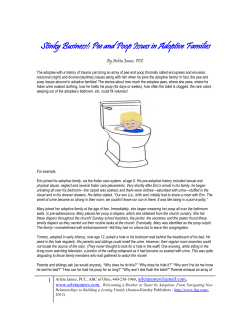 Stinky Business!: Pee and Poop Issues in Adoptive Families