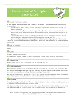 March 6: Grade 8 - Sitton Spelling