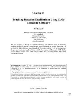 Teaching Reaction Equilibrium Using Stella Modeling Software