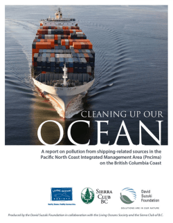 Cleaning Up Our Ocean: A report on pollution from shipping