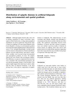 Distribution of epipelic diatoms in artificial fishponds along