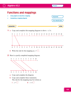 125 1 a Copy and complete this mapping diagram to show x 3x. b