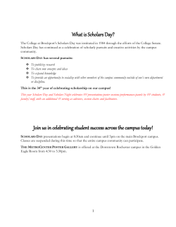 What is Scholars Day? - The College at Brockport