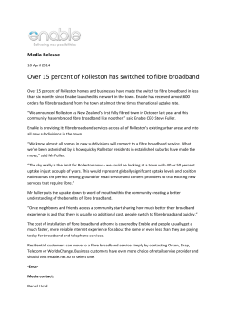 Over 15 percent of Rolleston has switched to fibre broadband