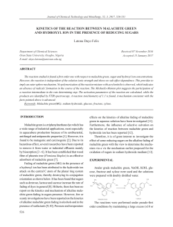 Kinetics of the reaction between malachite green and hydroxyl ion in