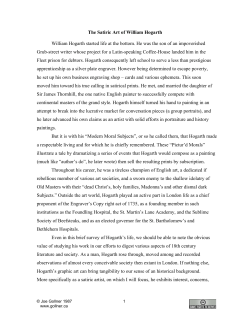 Joe Gollner, "The Satiric Art of William Hogarth"