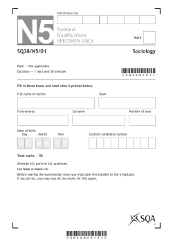 Sociology Specimen Question Paper National 5