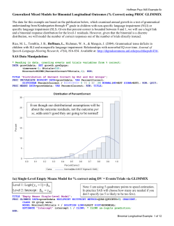 Generalized Mixed Models for Binomial Longitudinal Outcomes